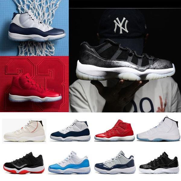 

11 basketball men women shoes high low le gym red space jam 11s 72-10 concord 23 45 rose gold platinum tint midnight navy s bred j11 sn