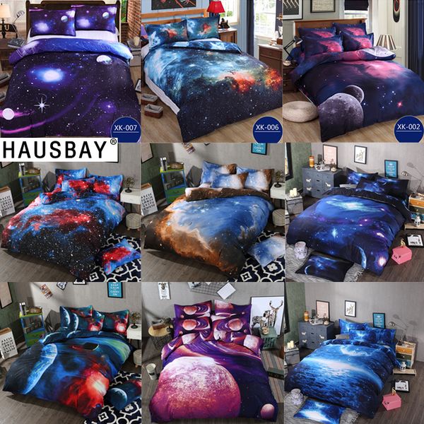 

bedding sets universe outer space themed bed linen 3d galaxy duvet cover flat sheet 2pcs/3pcs/4pcs single double size bs005