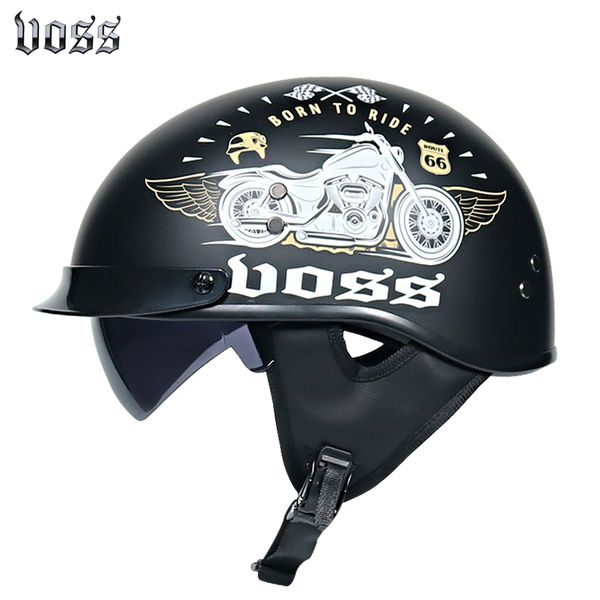 

motorcycle half helmet built-in small lens dot locomotive men and women