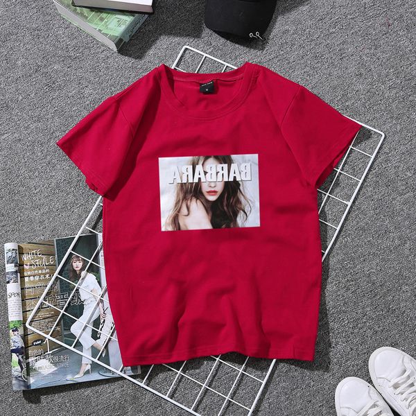 

2019 new summer wear easy white short sleeves short sleeve bottoming shirt women's wear jacket street clothes printing t-shirt