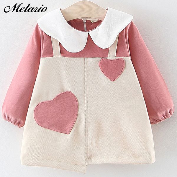 

melario new autumn girl dress kids children dress girls long sleeve love cotton princess dresses cute baby girls clothes, Red;yellow