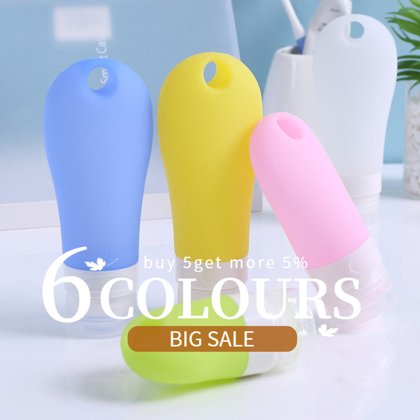 

1pcs 38ml 60ml 80ml empty silicone travel packing press having holes bottle for lotion shampoo bath small sample containers