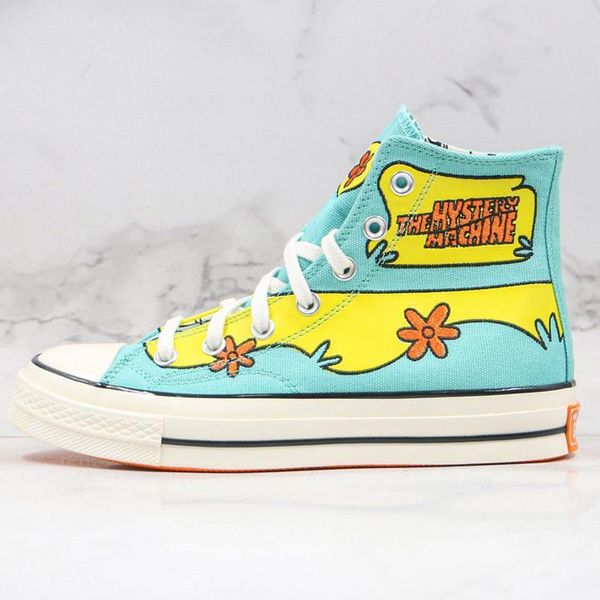 

2020 fashion canvas chuck 70 mystery machine scoobydoo cartoon men women skateborad 1970s high yelleow casual shoes sneaker 36-44, White;red