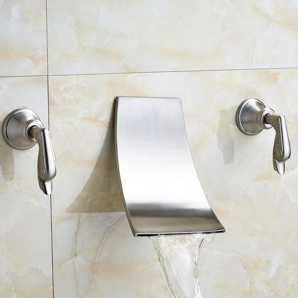 2019 Bathroom Tub Faucet Waterfall Spout Brushed Nickel Basin