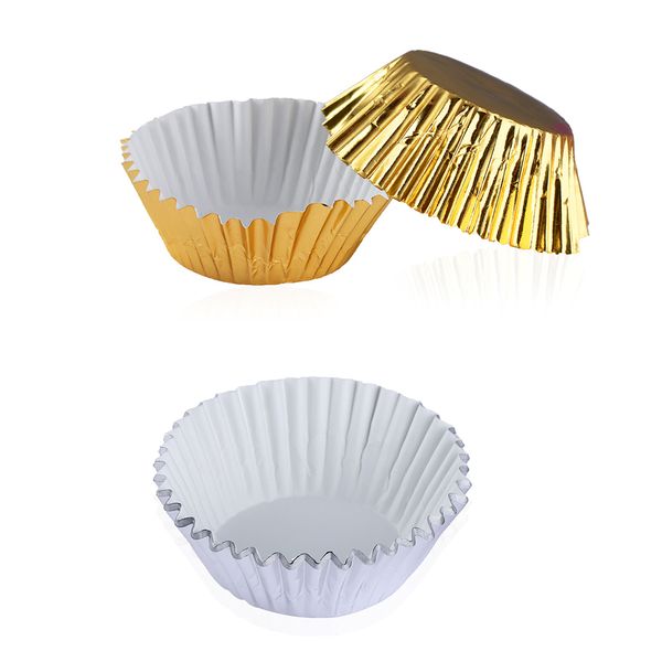 

100pcs aluminium foil baking cups paper cupcake wrappers cup muffin boxes cake liners cake decorating tools kitchen supplies