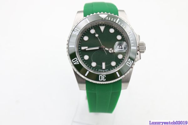 

2018 sell sale mens watch automatic rubber green watches for men wristwatch ceramic bezel sapphire glass original clasp, Slivery;brown