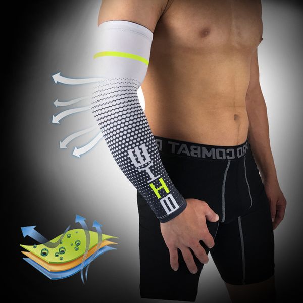 

1 pair cool mens cycling arm warmers running bicycle uv sun protection cuff cover protective arm sleeves bike sport arms sleeves, Black