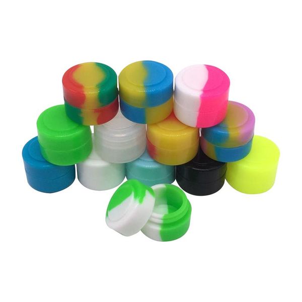 

wholesale 2 ml silicone jar dab container everyday storage non-stick fda grade jar 500 pcs/lot