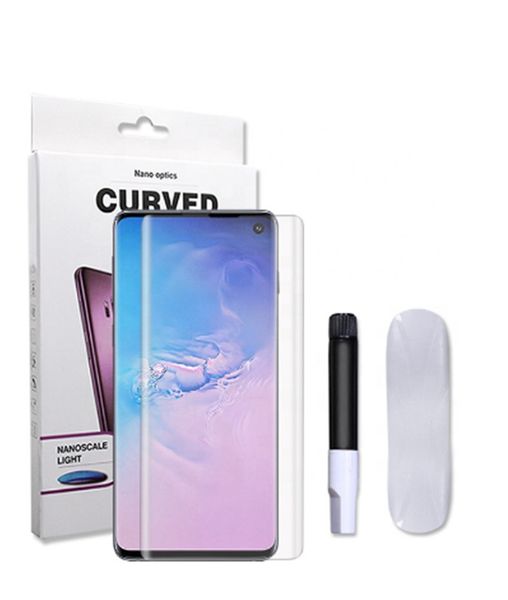 

Uv nano liquid full glue 3d curved tempered gla for am ung galaxy note 10 10 plu 9 8 plu huawei p30pro creen protector