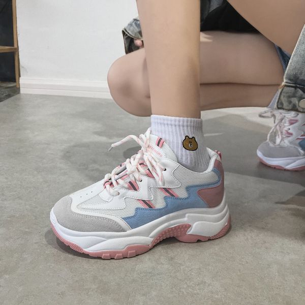 

sports shoe female xia 2018 new korean version uzzang ugly shoe female, Black