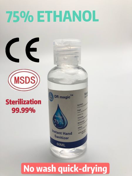 

60ml portable 75% alcohol disposable hand sanitizer hands-water disinfecting hand protective wash gel clean fast shipping
