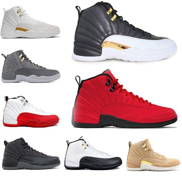 

12s zapatos basketball shoes for men white unc taxi flu game playoffs master men sports sneakers trainer discount ing