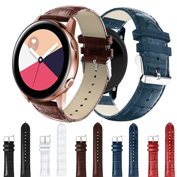 

leather band for samsung galaxy watch 42mm 46mm band bracelet crocodile leather wrist strap for samsung gear s3 s2 active classi, Black;brown