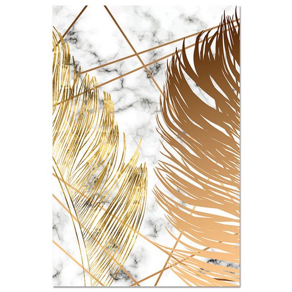 

plant poster nordic plant gold leaf canvas painting print abstract mural picture living room modern decoration