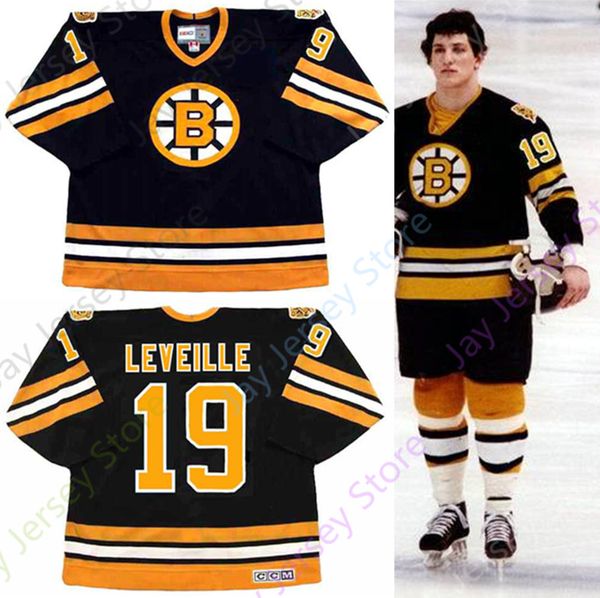 

Custom NORMAND LEVEILLE Boston Bruins 1982 CCM Vintage Throwback Hockey Jersey