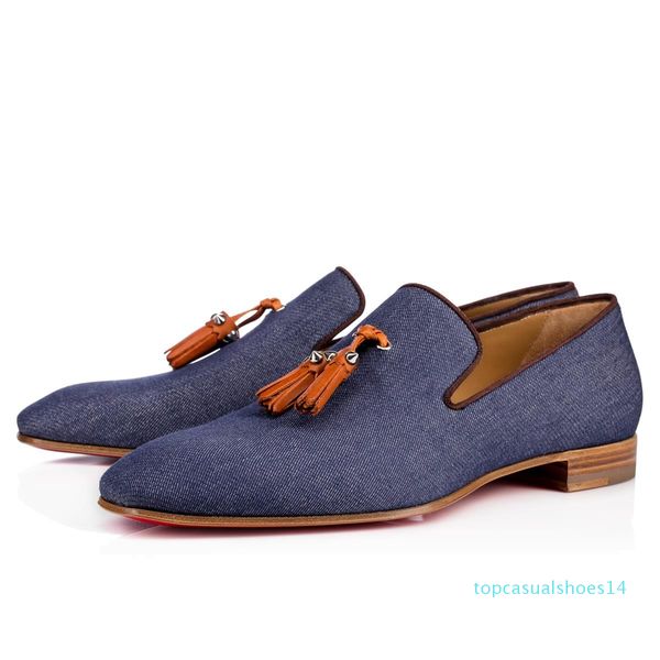 

new party dress wedding slip on loafers shoes for man dandelion tassel sneaker shoes red bottom oxford shoes luxury men leisure flat t14, Black
