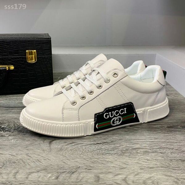 

men's shoes basketball shoe 2019 autumn and winter new leather sneakers men's wild england casual white shoes board shoes size 38, Black
