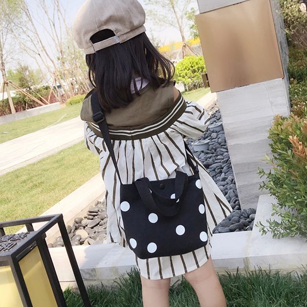 

children mini purse handbag canvas baby cute simple dot diagonal handbag crossbody bags for kids girls school bags