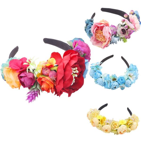 Festival Party Prinzessin Stirnband Hochzeit Party Urlaub Blumenkrone Haarschmuck Mädchen Stirnbänder Multi Farben