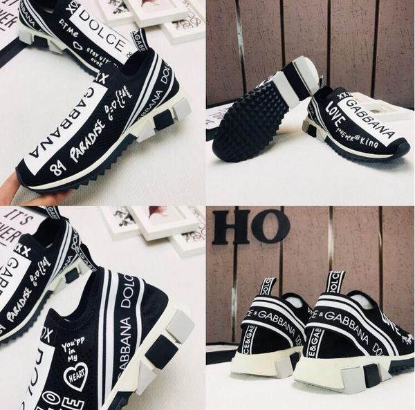 

2019 New Men designers shoes DOLCE & GABBANA D.G Unisex Blue Knit Sorrento Sneaker DG Logo Turquoise Mesh Sneakers Running Casual Shoes