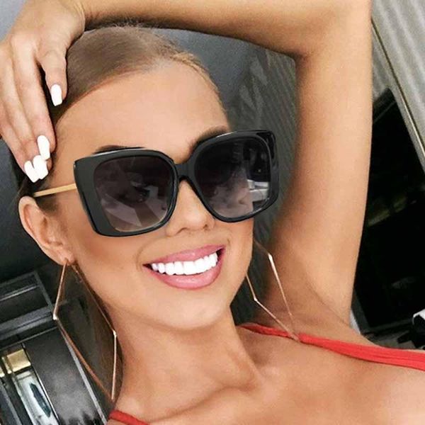 

feishini star contracted quality sunglasses women oversized square uv protection ladies eyewear fashion sun glassees vintage zakhc