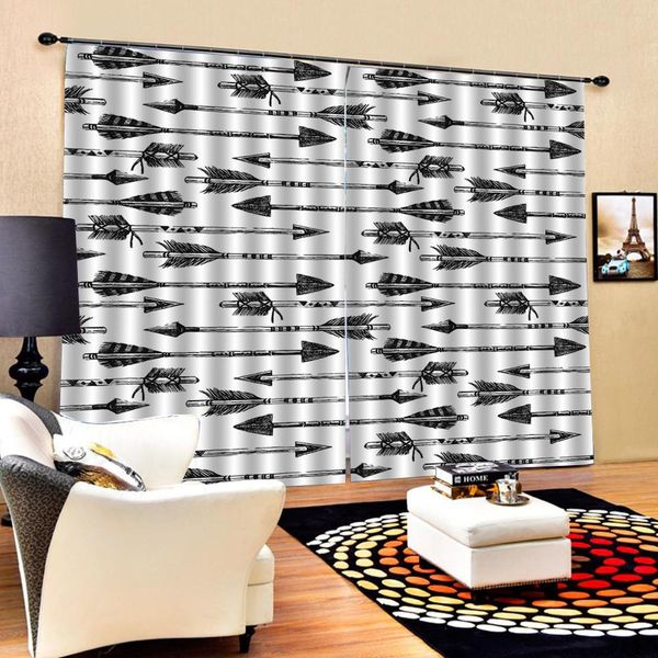 

arrow curtains nature art print, drapes living room bedroom decor 2 panels hookswindow curtains