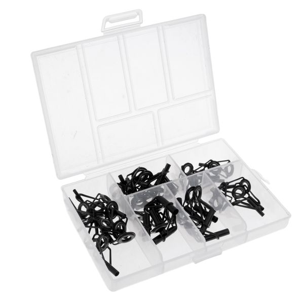

40pcs stainless steel fishing rod guides ring rod repair kit diy tips rings