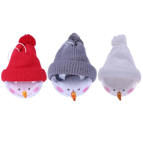 

3pcs snowman balls smiling with hat christmas tree decorative home decor