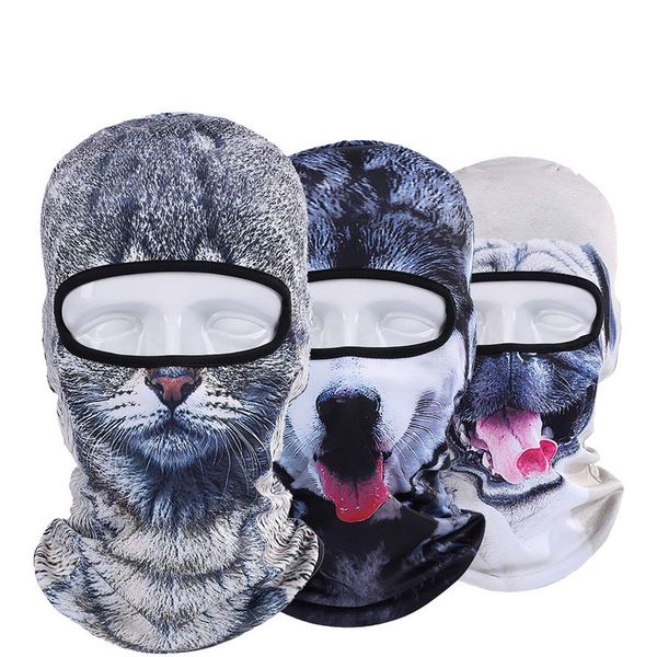 

animal outdoor ski masks bike cyling beanies winter wind ser face hats 3d #@%, Black