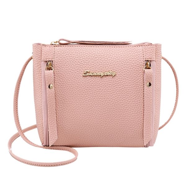 

multiple pocket shoulder bag for women litchi zipper crossbody contrast packet korean mobile phone change parcel