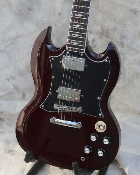 

promotion electric guitar,dark red,semi glossy, in stock, angus young shipped out quickly
