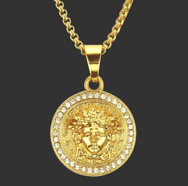 

round pendant necklace hip hop jewelry items fashion men and women necklace, Silver