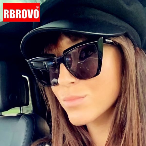 

rbrovo 2020 cateye retro sunglasses women vintage sun glasses for women/men luxury sunglasses women small oculos de sol feminino, White;black