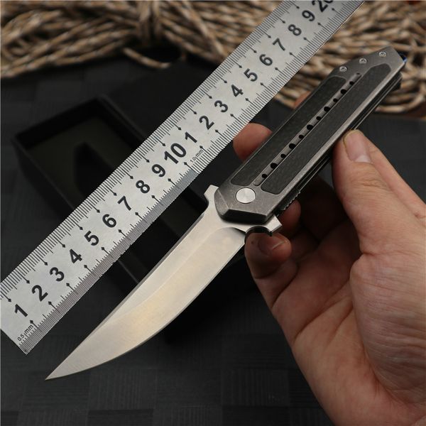 

High End Todd Begg Flipper Folding Knife S35vn Carbon Fiber TC4 Titanium Alloy Outdoors EDC Camping tactics survival knife High Hardness R