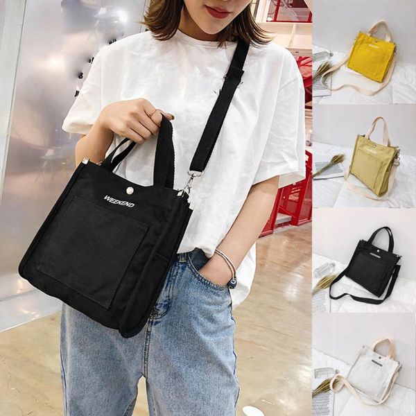 

tote bags female letter canvas bag shoulder shopping bag women student lapsurpermarket sac courses reutilisable 30h