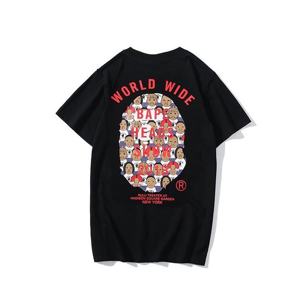 

3dbape2018 мужчин короткий рукав футболки скейтборд моды бренд одежды хип-хоп camisetas мужские топы стрит футболочку homme, White;black