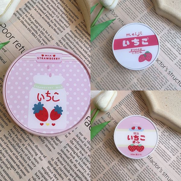 

text strawberry cute pink strawberry contact invisible contact dual-box care box