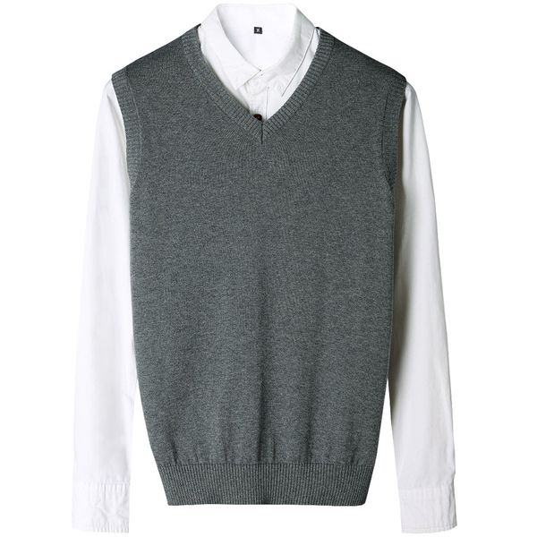 

fashion vest mens v-neck sleeveless knitted vest knitted casual pullovers mens solid color sweaters slim, White;black