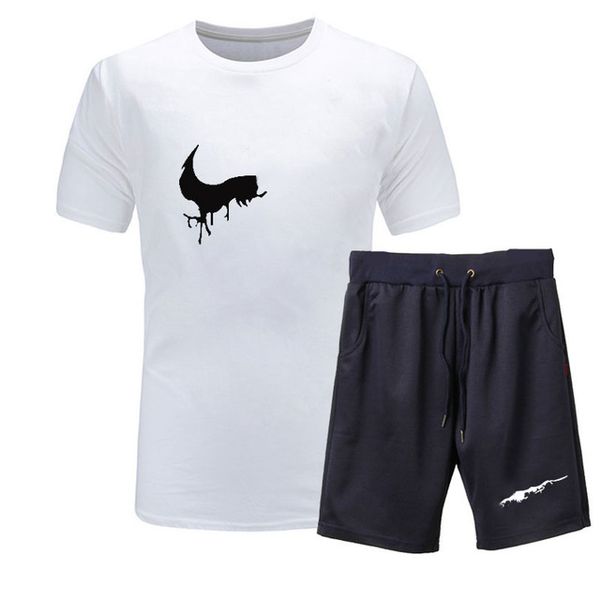 

Brand Designer Men Tracksuits 2piece Summer Cotton Short Sleeve T Shirts+Shorts Casual Tee Shirts Male T Shirt Homme M-XXL