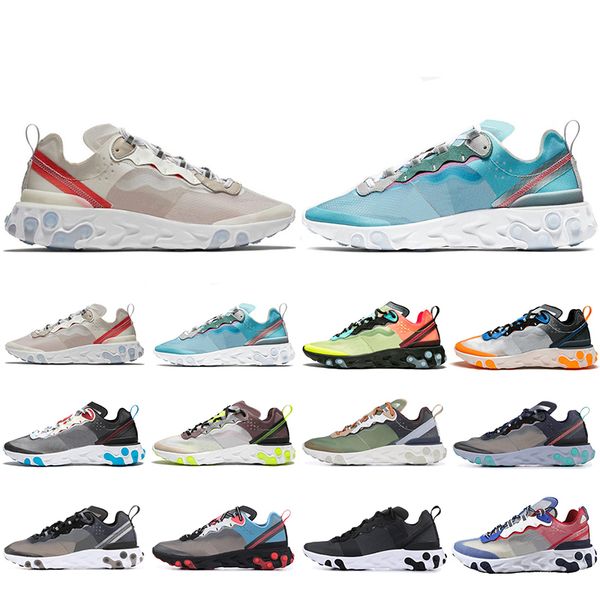 

Cheaper New React Element 87 running shoes for men women Sail Royal Tint Anthracite VOLT RACER PINK Mens Trainer sports sneakers 36-45