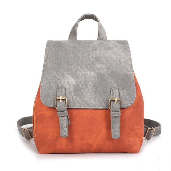 

challen women backpack preppy ladies vintage pu leather bookbag leisure style fashion school bag shoulder bags mochilas