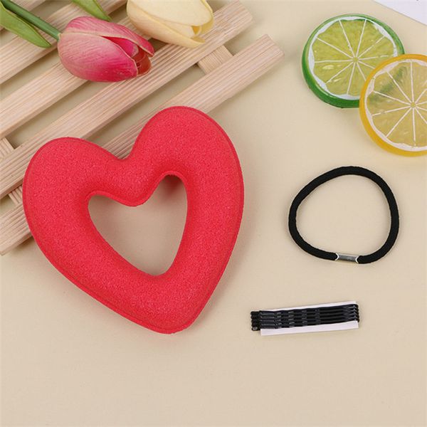 

pc hair donut bun heart makermagic foam sponge headwear disk hair device bun updo headbands acces tool, Brown