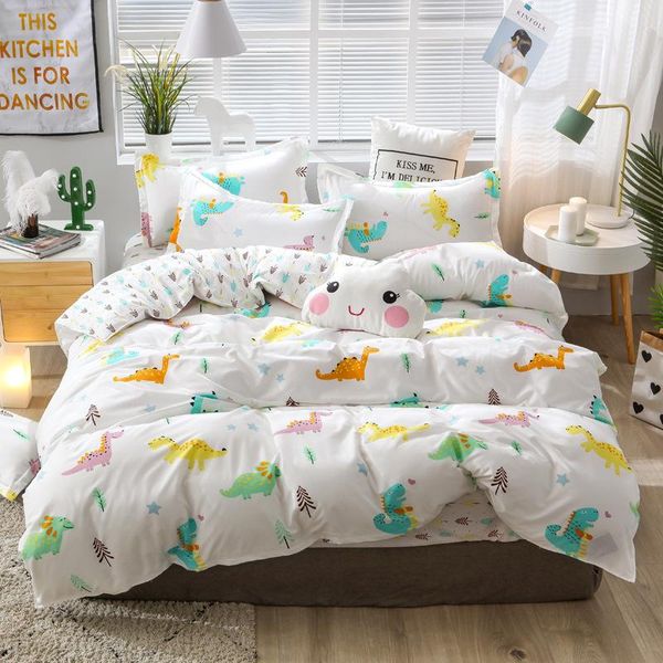 

green sheet pillowcase & duvet cover set new pastoral bedding set modern bed linens 2019 autumn bedclothes 3 or 4pcs/set kid set