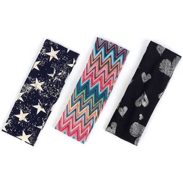 

women bohemia headband fashion star color wavy stripes turban female printed elastic hairband seaside vacation hair accessories