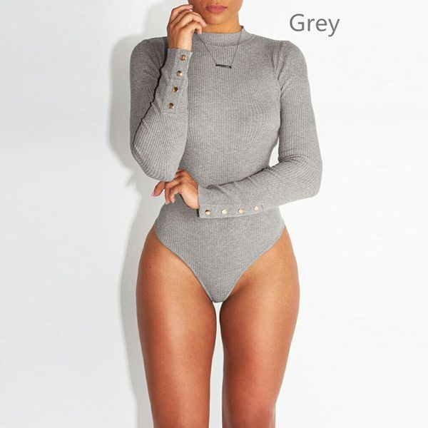 

women long sleeve bodysuit fashion stretch leotard women's bodysuit with button solid slim casual ladies rompers ho704020, Black;white