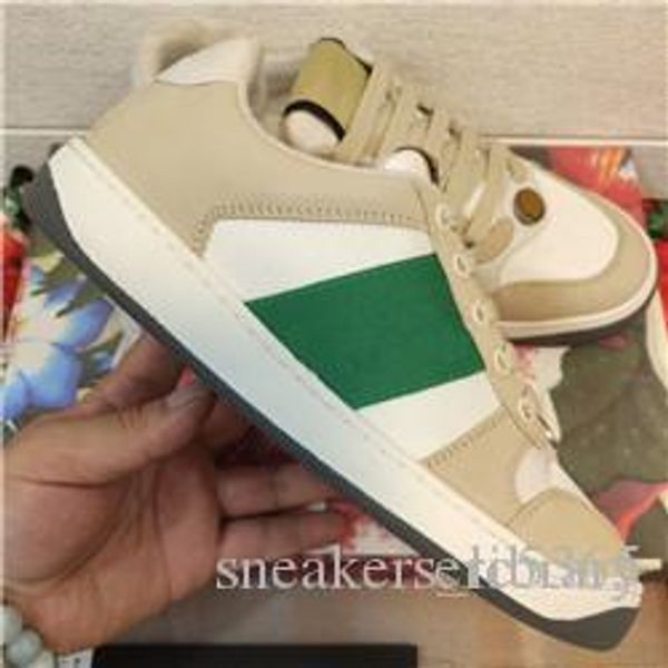 

fashion woens designer skate shoes for men screener leather sneaker green rubber sole lace-up casual shoes sneaker designer size 35-45, Black
