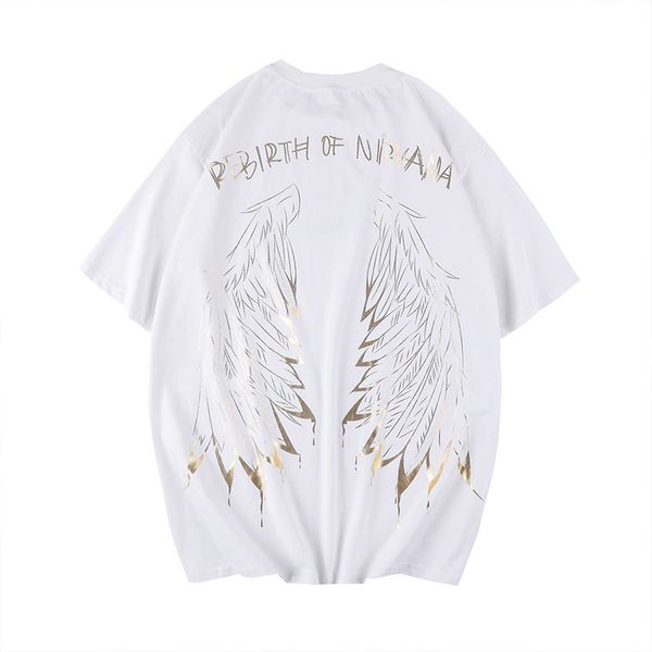 

summer new short-sleeved t-shirt tide brand men's fashion wild loose ins port wind lovers summer short-sleeve reflective, White;black