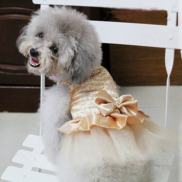 

симпатичные собаки платья pet puppy bowknot марлевые юбка блестки принцессы одежда одежда товары для собак