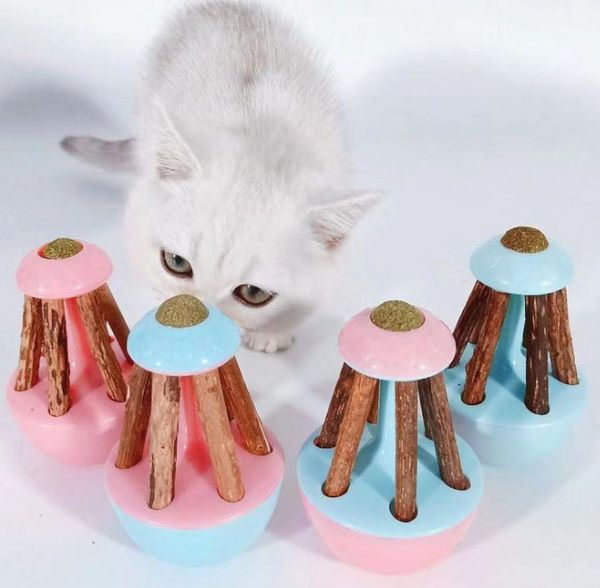O mais recente brinquedo de Brinquedo De madeira tumbler brinquedos gato pode ser selecionado em 4 cores, não importa como o gato joga