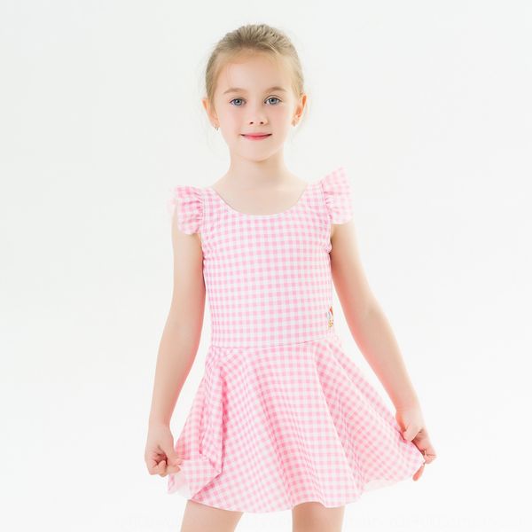 

girls' conjoined skirt swimming swim fairy pink cute sleeveless spring swimsuit infant swimming suit, White;black